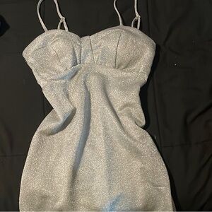 Elegant Silver Glitter Dress